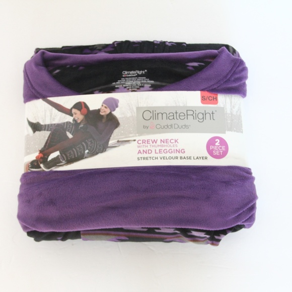 Cuddl Duds Climate Right Top Leggings Set Velour - Picture 2 of 7